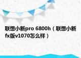联想小新pro 6800h（联想小新fx版v1070怎么样）
