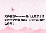 文件管理browser是什么意思（请问我的文件管理器Y-Browser有什么作用）
