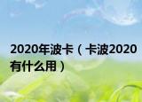 2020年波卡（卡波2020有什么用）
