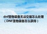 dnf圣物装备无法交易怎么处理（DNF圣物装备怎么获得）