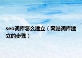 seo词库怎么建立（网站词库建立的步骤）
