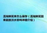 活海鲜买来怎么保存（活海鲜买回来能放淡水里吗详细介绍）