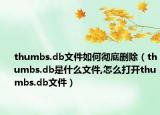 thumbs.db文件如何彻底删除（thumbs.db是什么文件,怎么打开thumbs.db文件）