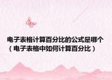 电子表格计算百分比的公式是哪个（电子表格中如何计算百分比）