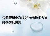 今日更新中兴s30Pro电池多大支持多少瓦快充
