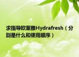 求指导欧莱雅Hydrafresh（分别是什么和使用顺序）