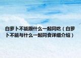 白萝卜不能跟什么一起同吃（白萝卜不能与什么一起同食详细介绍）
