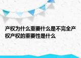 产权为什么重要什么是不完全产权产权的重要性是什么