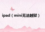 ipad（mini无法越狱）