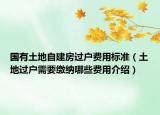 国有土地自建房过户费用标准（土地过户需要缴纳哪些费用介绍）