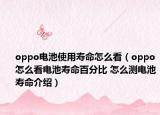 oppo电池使用寿命怎么看（oppo怎么看电池寿命百分比 怎么测电池寿命介绍）