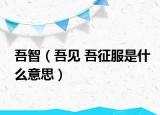 吾智（吾见 吾征服是什么意思）