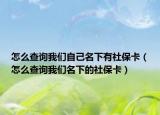 怎么查询我们自己名下有社保卡（怎么查询我们名下的社保卡）