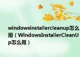 windowsinstallercleanup怎么用（WindowsInstallerCleanUp怎么用）