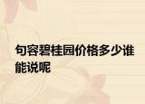 句容碧桂园价格多少谁能说呢