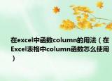 在excel中函数column的用法（在Excel表格中column函数怎么使用）