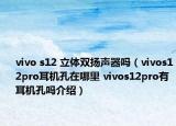 vivo s12 立体双扬声器吗（vivos12pro耳机孔在哪里 vivos12pro有耳机孔吗介绍）