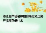 动迁房产证名称如何确定动迁房产证修改是什么