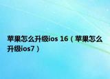 苹果怎么升级ios 16（苹果怎么升级ios7）