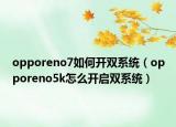 opporeno7如何开双系统（opporeno5k怎么开启双系统）