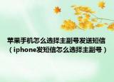 苹果手机怎么选择主副号发送短信（iphone发短信怎么选择主副号）
