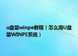 u盘装winpe教程（怎么用U盘装WINPE系统）
