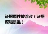 证据原件被涂改（证据原唱是谁）