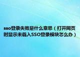 sso登录失败是什么意思（打开网页时显示未载入SSO登录模块怎么办）