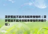 菠萝蜜能不能冷冻起来慢慢吃（菠萝蜜能不能冷冻起来慢慢吃详细介绍）