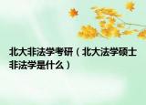 北大非法学考研（北大法学硕士非法学是什么）