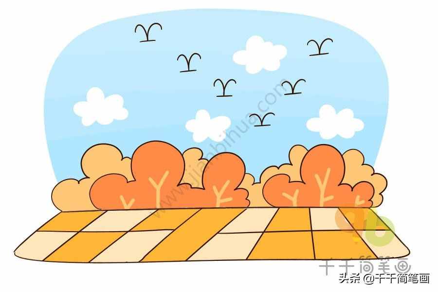 秋天主题简笔画，拿起画笔一起来画秋天