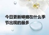 今日更新蟑螂在什么季节出现的最多