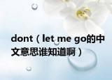 dont（let me go的中文意思谁知道啊）