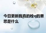 今日更新我真的栓q的意思是什么