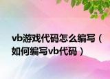 vb游戏代码怎么编写（如何编写vb代码）