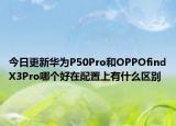 今日更新华为P50Pro和OPPOfindX3Pro哪个好在配置上有什么区别