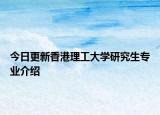 今日更新香港理工大学研究生专业介绍