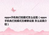 oppo手机免打扰模式怎么设置（oppo手机免打扰模式在哪里设置 怎么设置介绍）