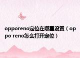 opporeno定位在哪里设置（oppo reno怎么打开定位）