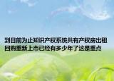 到目前为止知识产权系统共有产权房出租回购重新上市已经有多少年了这是重点