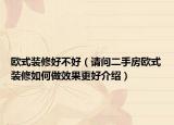 欧式装修好不好（请问二手房欧式装修如何做效果更好介绍）