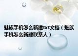 魅族手机怎么新建txt文档（魅族手机怎么新建联系人）