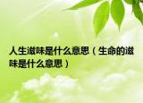 人生滋味是什么意思（生命的滋味是什么意思）