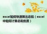 excel如何快速算出总和（excel中如何计算总和优质）
