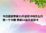 今日更新苹果11不是双卡吗怎么只有一个卡槽 苹果11是不是双卡
