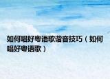 如何唱好粤语歌谐音技巧（如何唱好粤语歌）