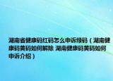 湖南省健康码红码怎么申诉绿码（湖南健康码黄码如何解除 湖南健康码黄码如何申诉介绍）