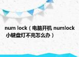num lock（电脑开机 numlock 小键盘灯不亮怎么办）