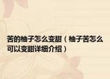 苦的柚子怎么变甜（柚子苦怎么可以变甜详细介绍）