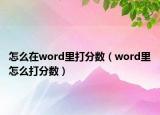 怎么在word里打分数（word里怎么打分数）